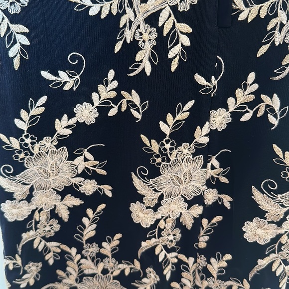 Navy dress with white lace appliqué. Ralph Lauren size 6. Worn once - Picture 3 of 3